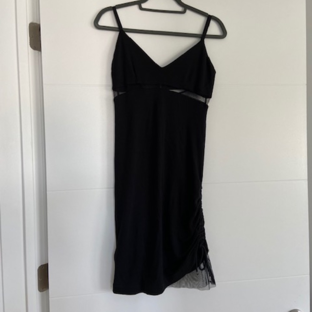 Diesel Black Mini Dress with Mesh detailing Size M